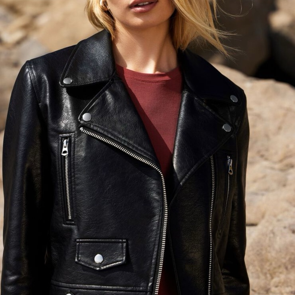 Dynamite Women's Faux Leather Moto Jacket